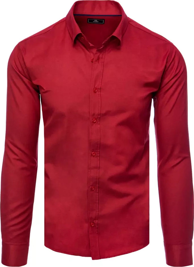 Vínová jednofarebná pánska košeľa DX2431 Veľkosť: XL