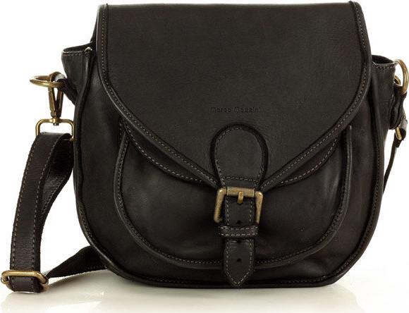 MARCO MAZZINI Čierna kožená vintage crossbody (v138a) Veľkosť: ONE SIZE