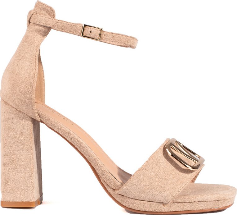 Dámske béžové sandále na vysokom hrubom podpätku Vinceza 23-20202BE Veľkosť: 36