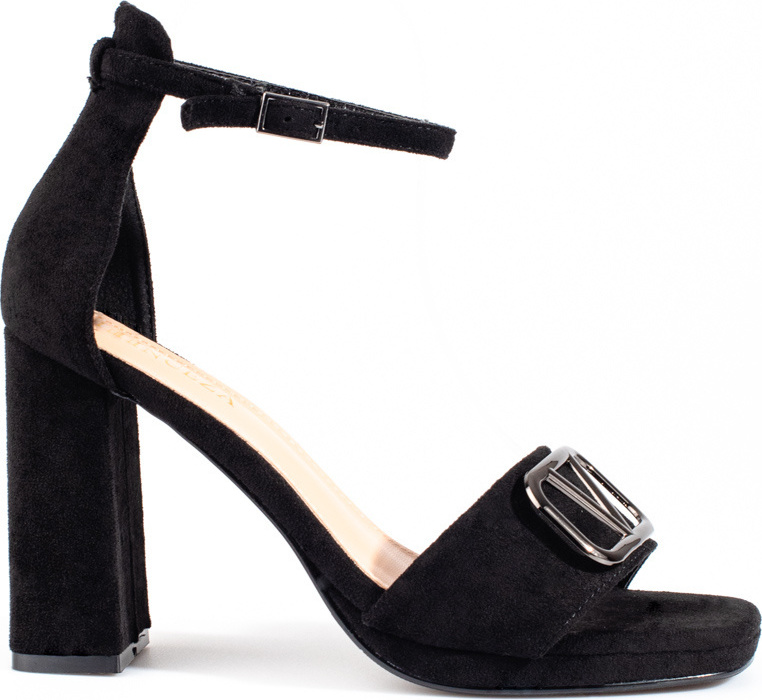 Dámske čierne sandále na vysokom hrubom podpätku Vinceza 23-20202B Veľkosť: 36