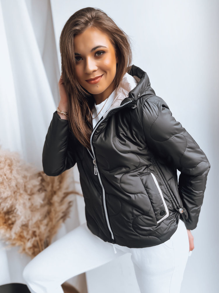 Čierna prešívaná bunda FLUFFY TY3586 Veľkosť: 2XL