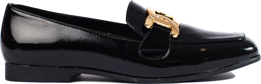 Lakované čierne dámske topánky s retiazkou Shelovet HXL-06B Veľkosť: 37