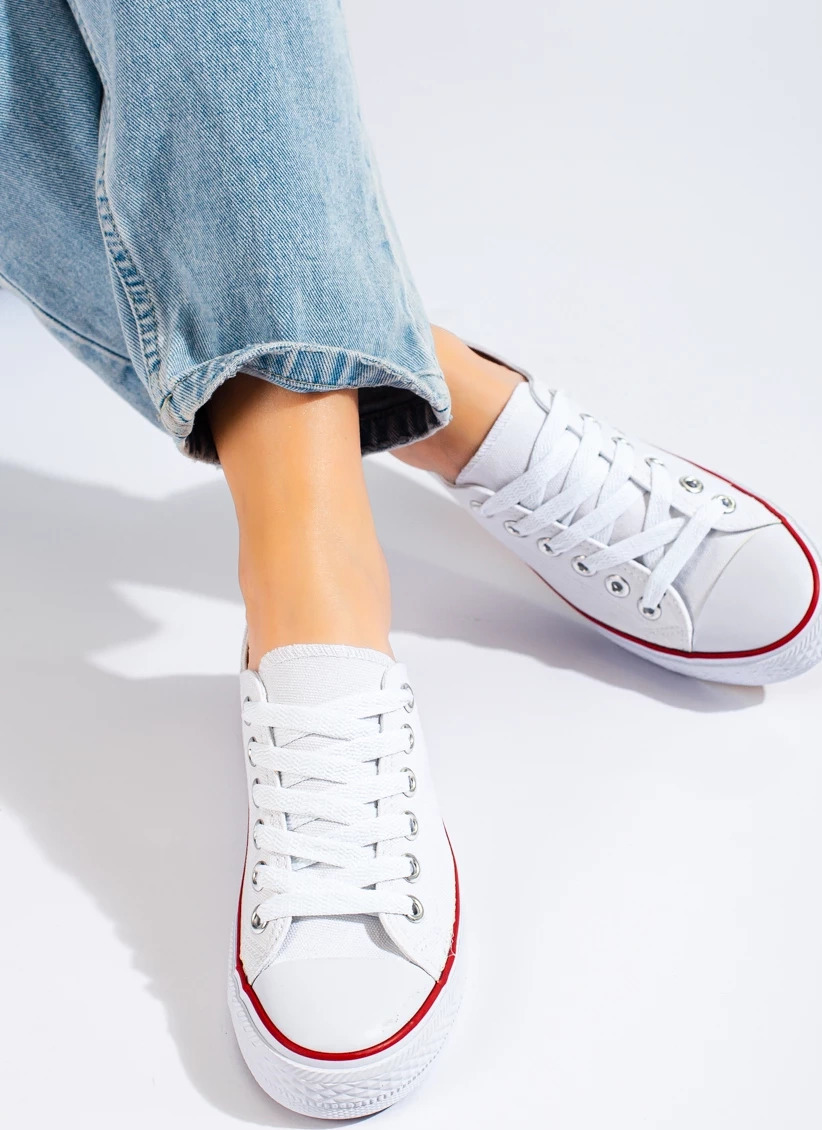 BIELE KLASICKÉ PLÁTENÉ TENISKY 119-2W Veľkosť: 37