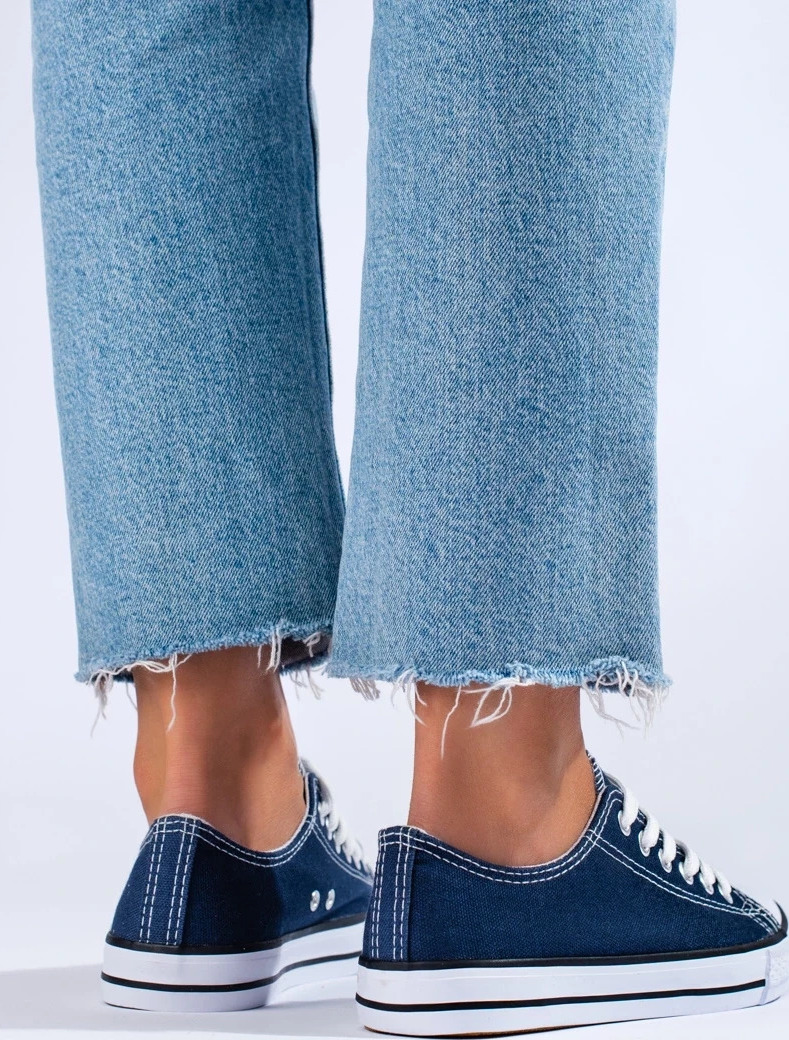 Tmavomodré plátené TENISKY XL03N Veľkosť: 36