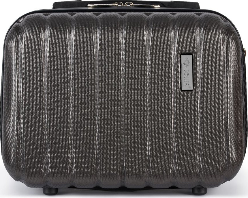 Solier Tmavosivý cestovný kozmetický kufor NOEL ( STL902 14' DARK GREY) Veľkosť: Kosmetický kufor