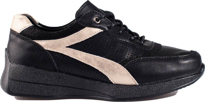 Čierne kožené tenisky na platforme Shelovet GD-XF-77B/GO Veľkosť: 37