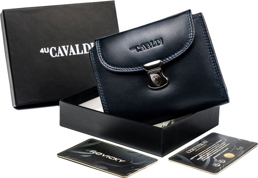 Cavaldi tmavo modrá dámska kožená peňaženka M008 RD-19-GCL-6405 NAVY Veľkosť: ONE SIZE