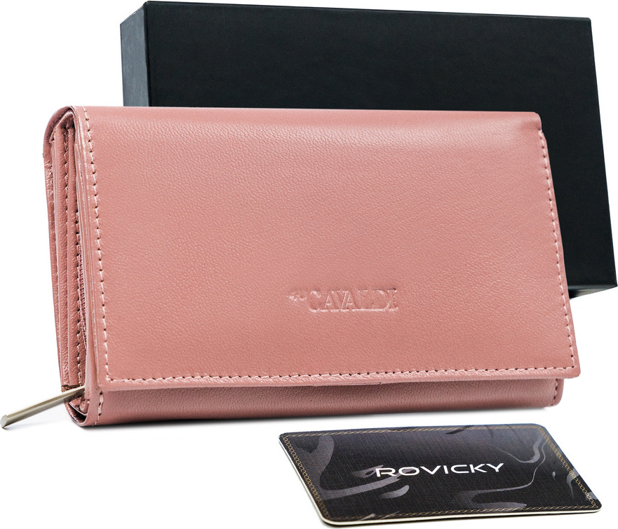 Cavaldi Ružová peňaženka so zadným vreckom M218 RD-21-GCL-0849 WOODR Veľkosť: ONE SIZE