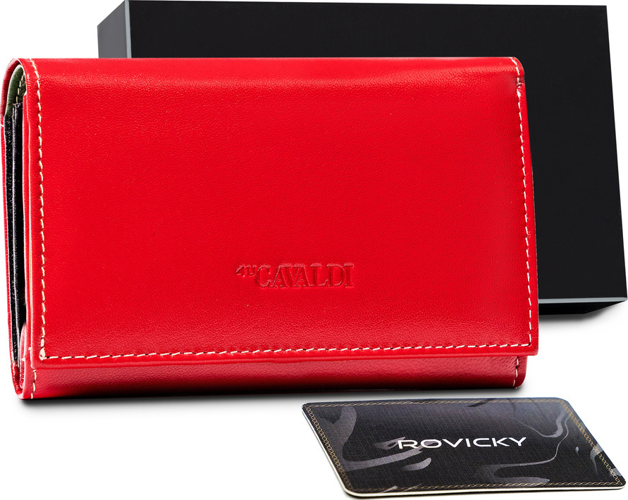 Cavaldi Klasická peňaženka z kože - červená M357 RD-22-GCL-0948 RE-MU Veľkosť: ONE SIZE
