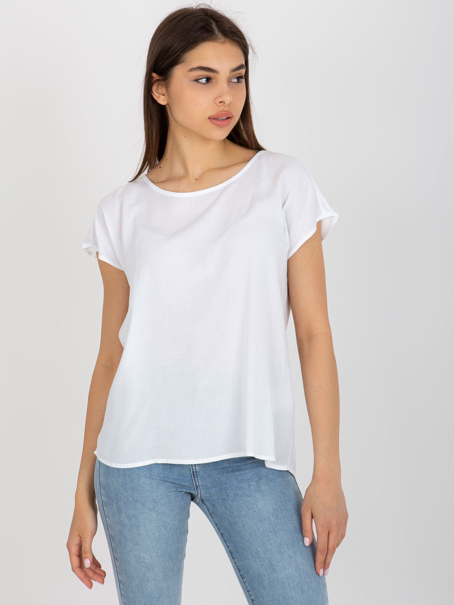 Biele voľné tričko D73761R10978O-white Veľkosť: S