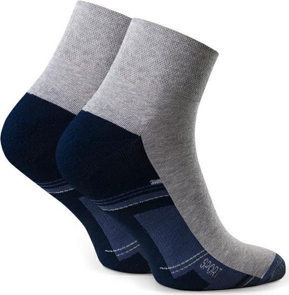 Svetlosivé pánske bavlnené polofroté ponožky Art.040 EL057, LIGHT GRAY MELANGE Veľkosť: 44/46