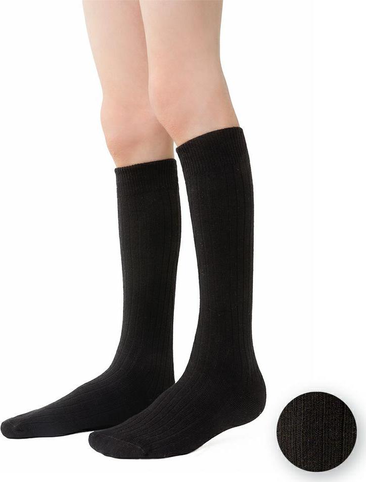Čierne bavlnené podkolienky pre dievčatá Art. 072 YJ007, BLACK - PRESSURE FREE Veľkosť: 26/28