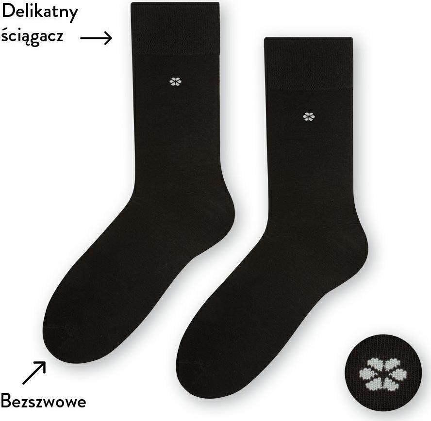 ČIERNE PÁNSKE PONOŽKY ART. 056 H096, BLACK - PRESSURE FREE Veľkosť: 39-41