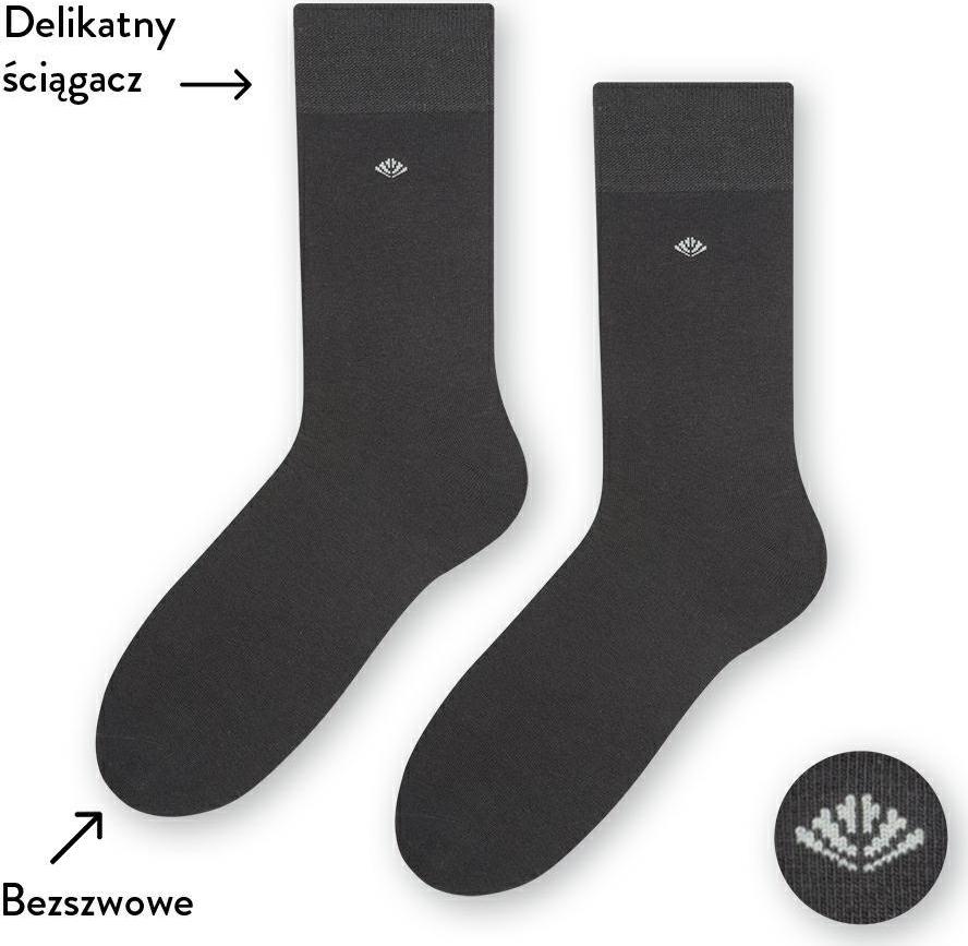 Čierne pánske hladké bavlnené ponožky Art. 056 I097, GRAPHITE - PRESSURE FREE Veľkosť: 42/44