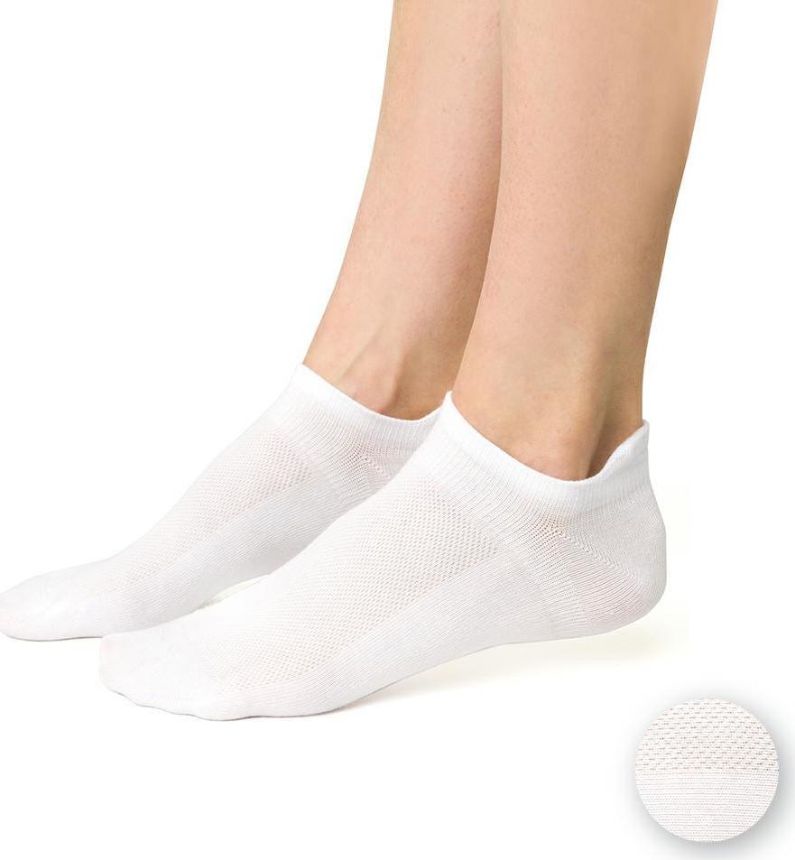 Biele dámske členkové ponožky Art. 050 DG126, WHITE Veľkosť: 38/40