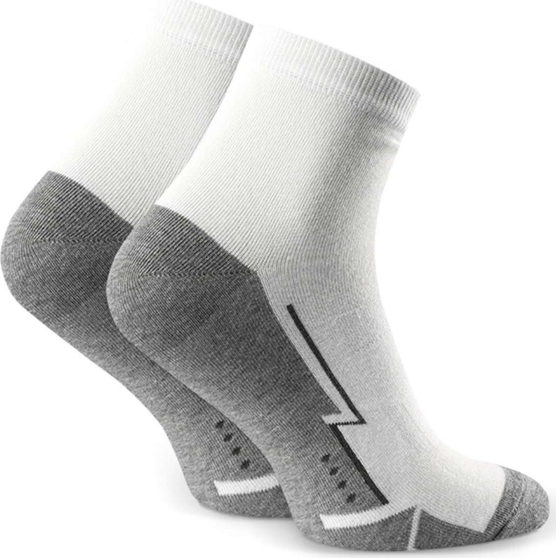 Bielo-sivé dámske športové ponožky Art. 054 D270, WHITE Veľkosť: 41/43