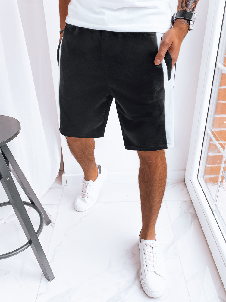 Čierne teplákové šortky s pruhom SX2271 Veľkosť: 2XL