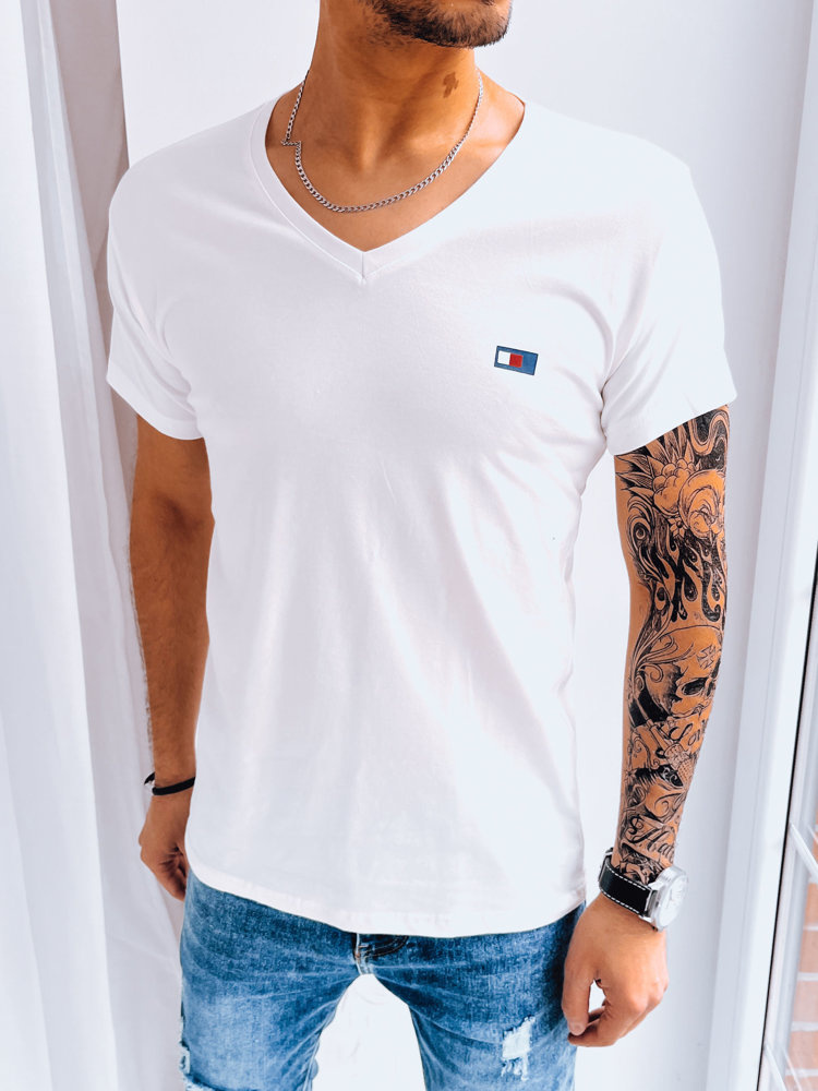 Biele jednofarebné pánske tričko RX5131 Veľkosť: XL