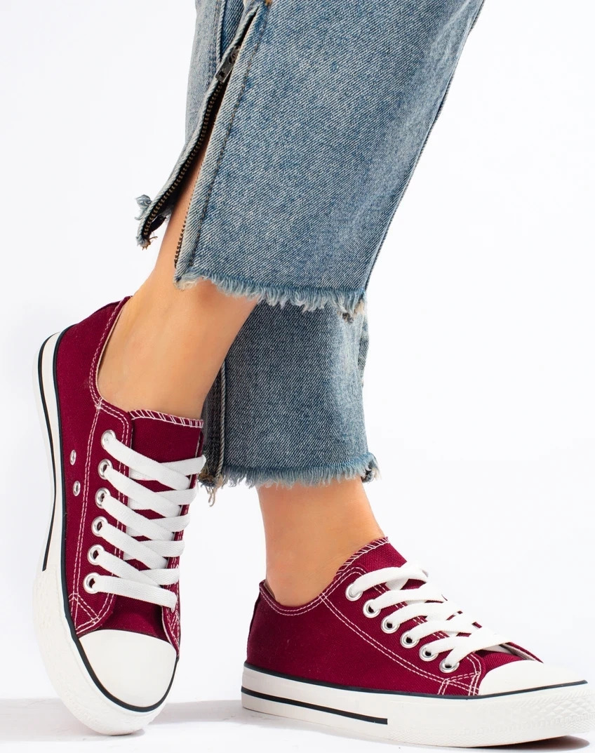 Dámske vínové plátené tenisky 119-8WINE/R Veľkosť: 36