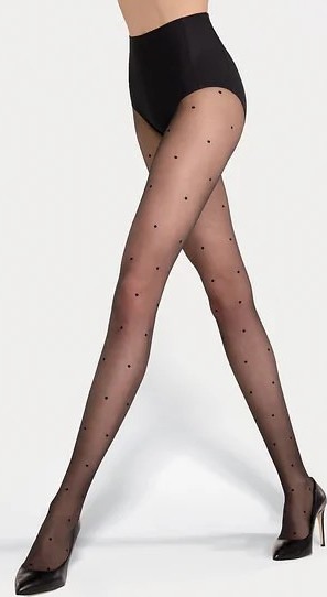 Čierne silonky s bodkami Gatta Dotsy vz.03 20 den Veľkosť: S, Barva: čierna