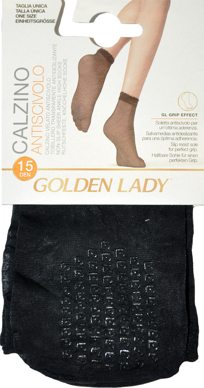 Silonkové ponožky s protišmykom Golden Lady 16G Antiscivolo 15 deň - 2 páry Veľkosť: ONE SIZE, Barva: tmavotelová