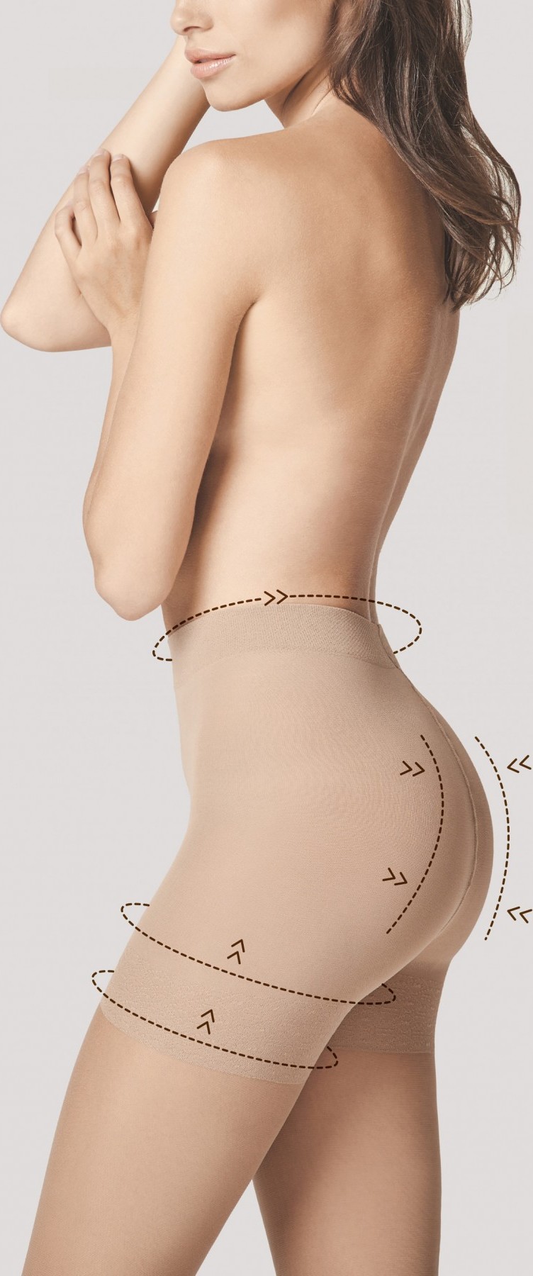 Kompresné dámske silonky Fiore Total Slim M 5206 20 den Veľkosť: L, Barva: telová