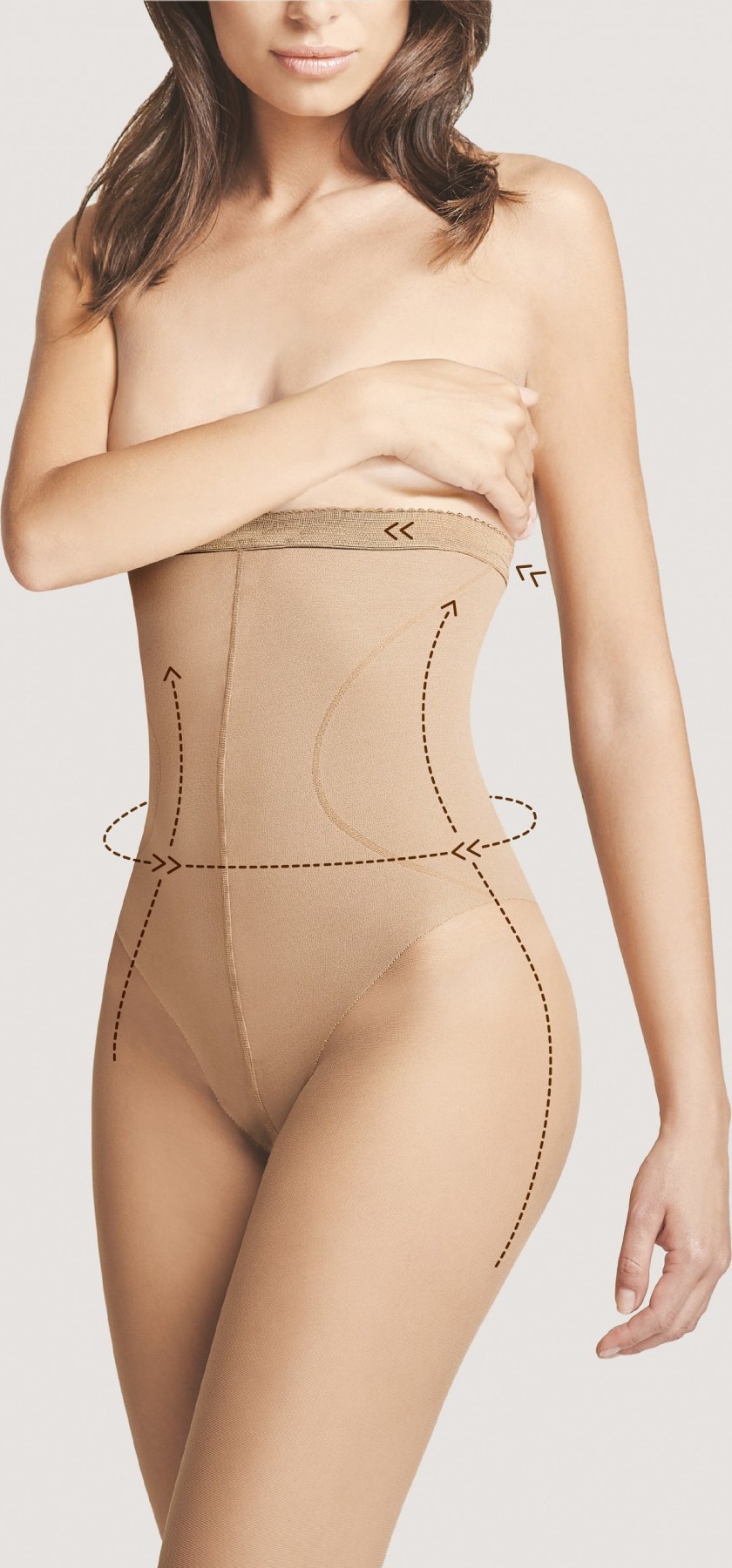 Fiore Silonky s extra vysokým pásom 20 DEN M 5218 Bikini 20 deň Veľkosť: S, Barva: svetlotelová