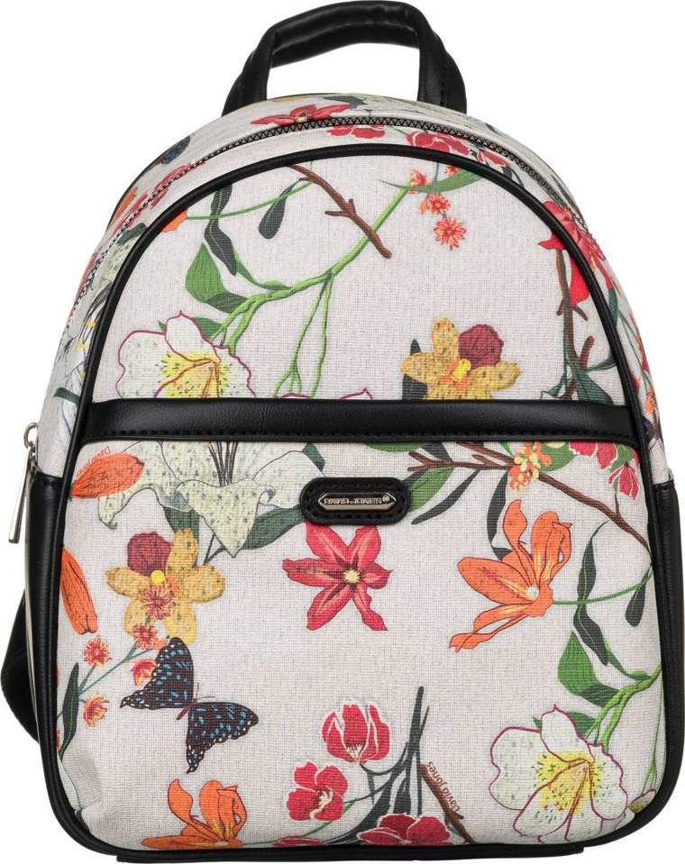 David Jones Biely štýlový batoh s kvetinovou potlačou [DH] 6940-4 Veľkosť: ONE SIZE
