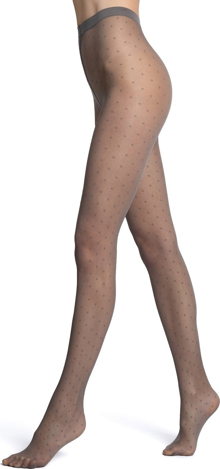 Silonky s bodkami Veneziana Puntini 20 den Plus size Veľkosť: XL, Barva: Grafitová