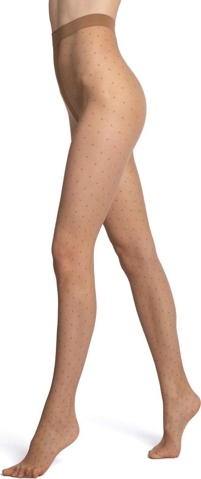 Silonky s bodkami Veneziana Puntini 20 den Plus size Veľkosť: XL, Barva: vanilková