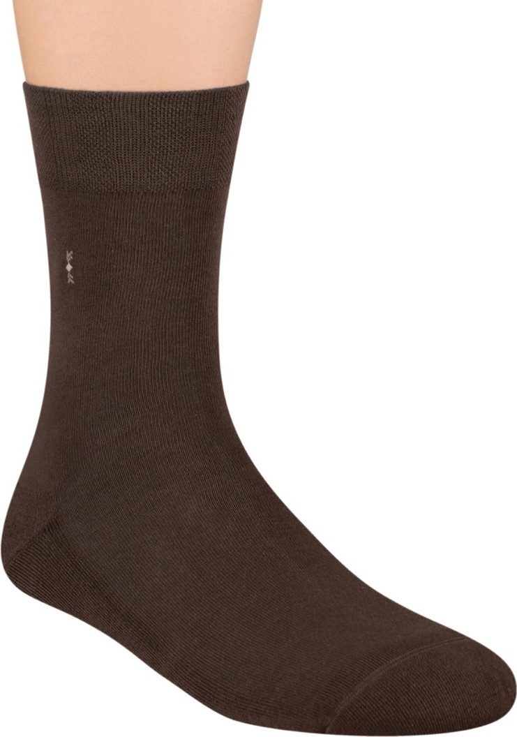 Tmavohnedé pánske vysoké ponožky Art. 003 HF13, BROWN Veľkosť: 45/47