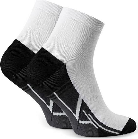 Biele športové ponožky Art. 054 F287, WHITE Veľkosť: 41/43