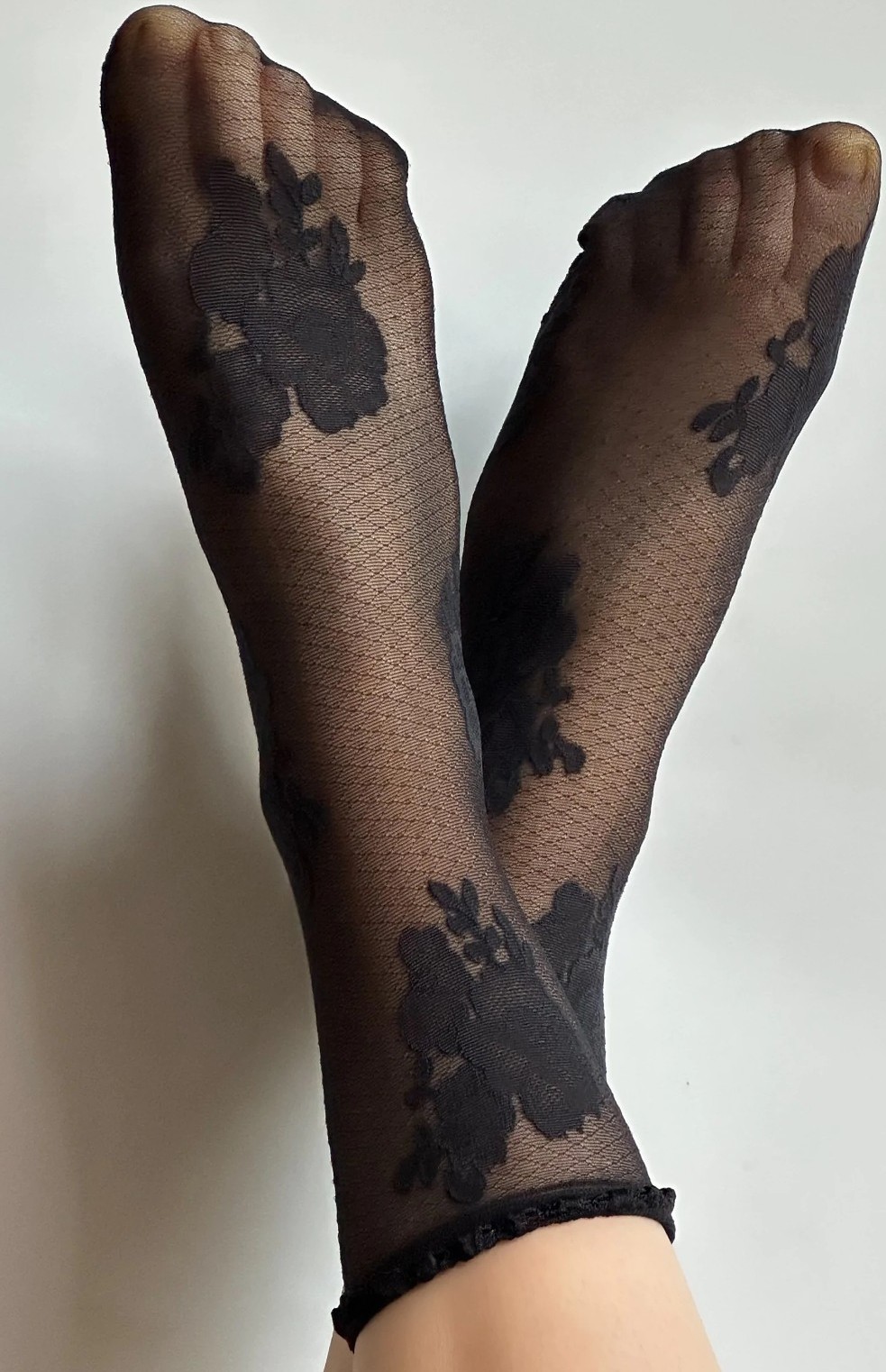 Čipkované silonkové ponožky Veneziana Fanny Veľkosť: ONE SIZE, Barva: čierna