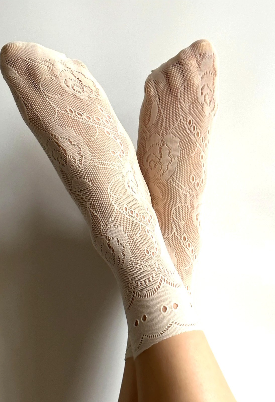 Vzorované silonkové ponožky Veneziana Milano Veľkosť: ONE SIZE, Barva: krémová