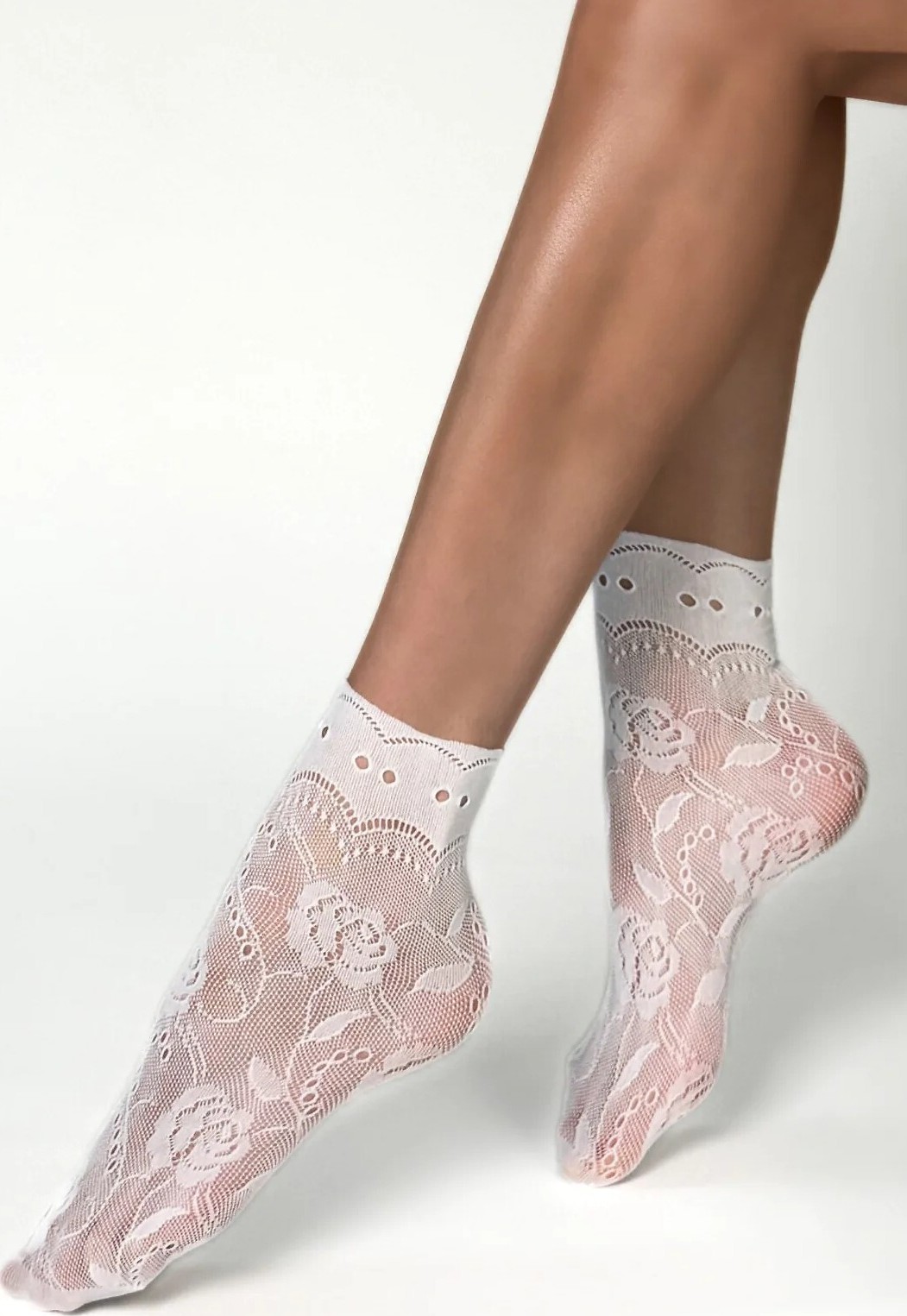 Vzorované silonkové ponožky Veneziana Milano Veľkosť: ONE SIZE, Barva: biela