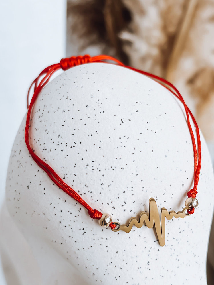 Náramok HEARTBEAT s detailom - červený LY0086 Veľkosť: ONE SIZE