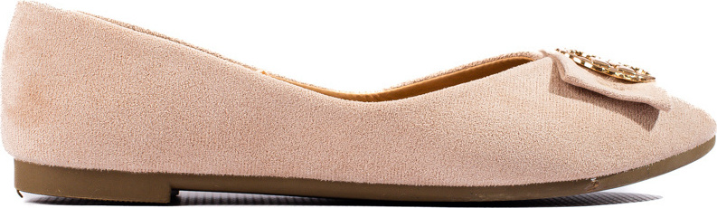 Béžové semišové baleríny so zdobením Potocki 23-23004BE Veľkosť: 37