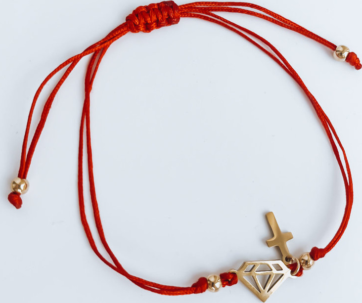 Náramok HEARTBEAT so vzorom kryštálu - červený LY0078 Veľkosť: ONE SIZE