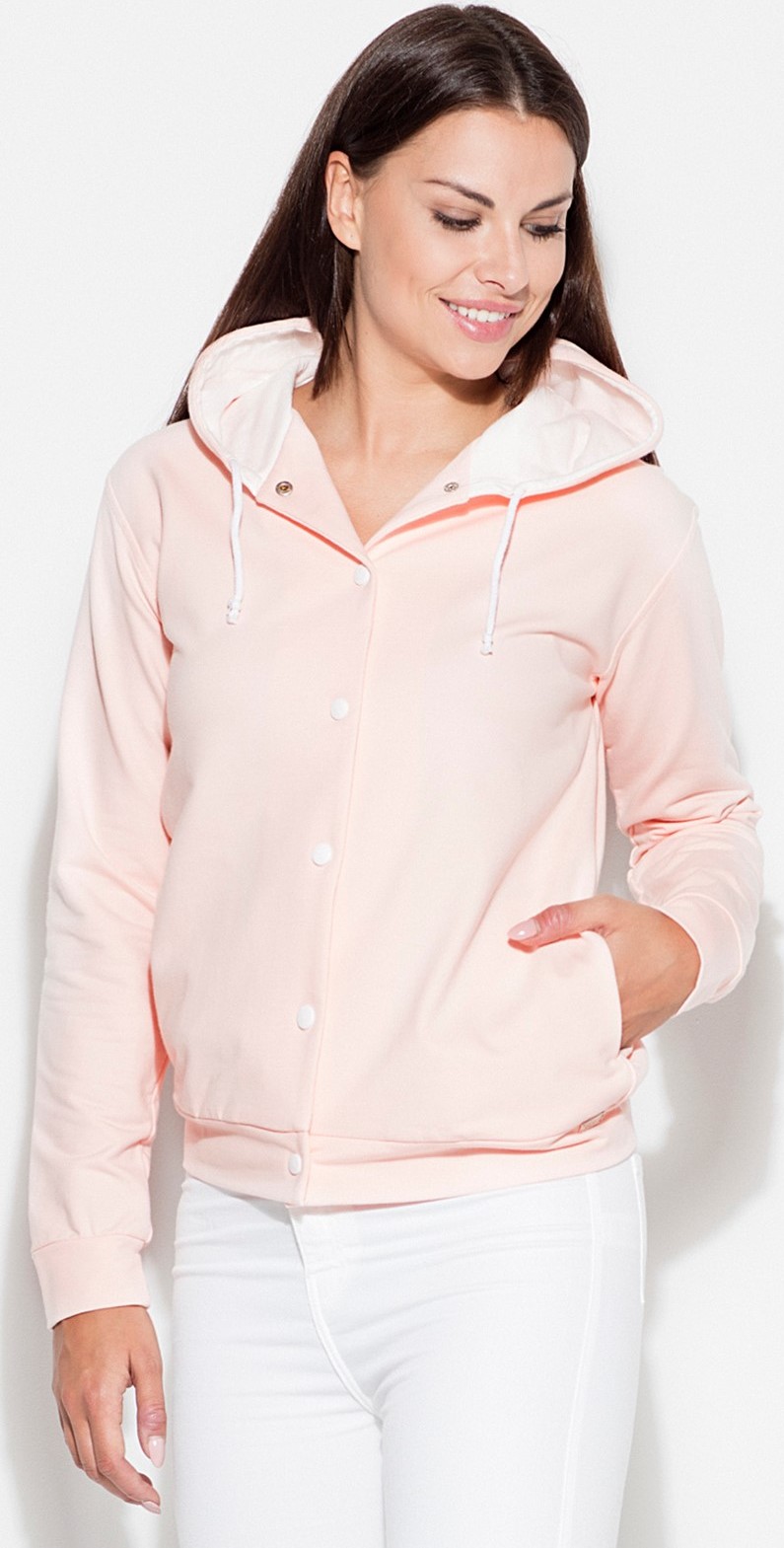 Mikina so zapínaním na cvočky K190 Pink Veľkosť: L