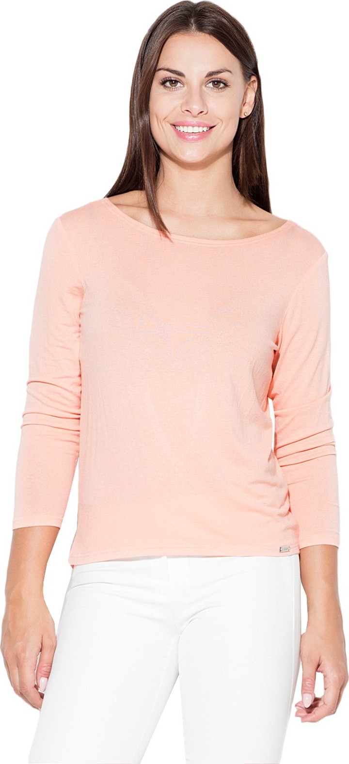 Blúzka s výstrihom na chrbte K199 Pink Veľkosť: XL