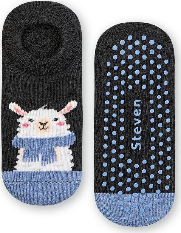 Grafitové nízke ponožky pre deti Art.134 XG037, GRAPHITE MELANGE ABS Veľkosť: 32/34