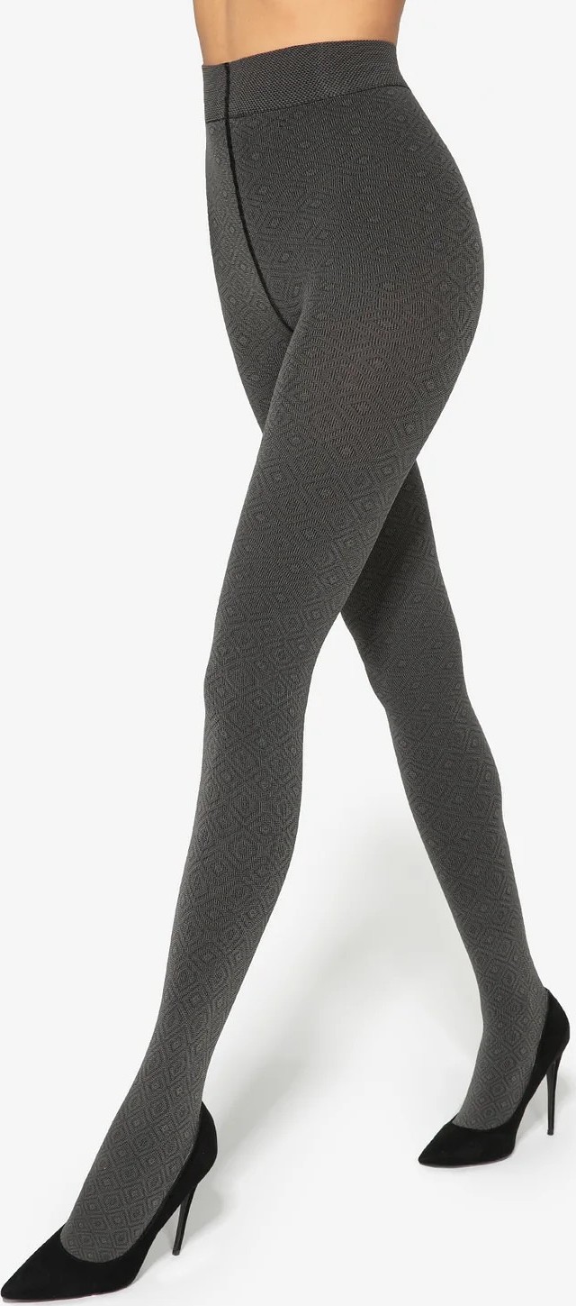 Vzorované silonky Gatta Trini vz.03 50 den Veľkosť: S, Barva: sivo-čierna