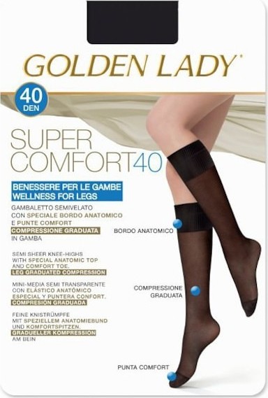 Podkolienky Golden Lady Super Comfort 40 den Veľkosť: S/M, Barva: svetlobéžová