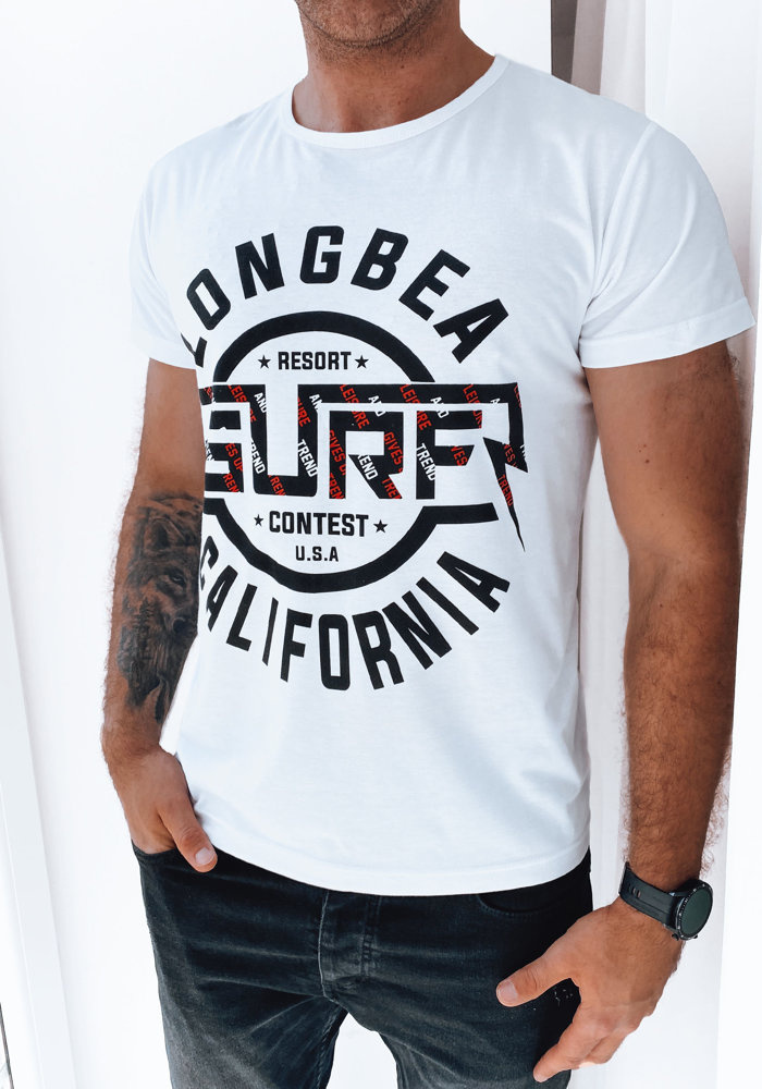 Biele pánske tričko s potlačou RX5258 Veľkosť: 2XL