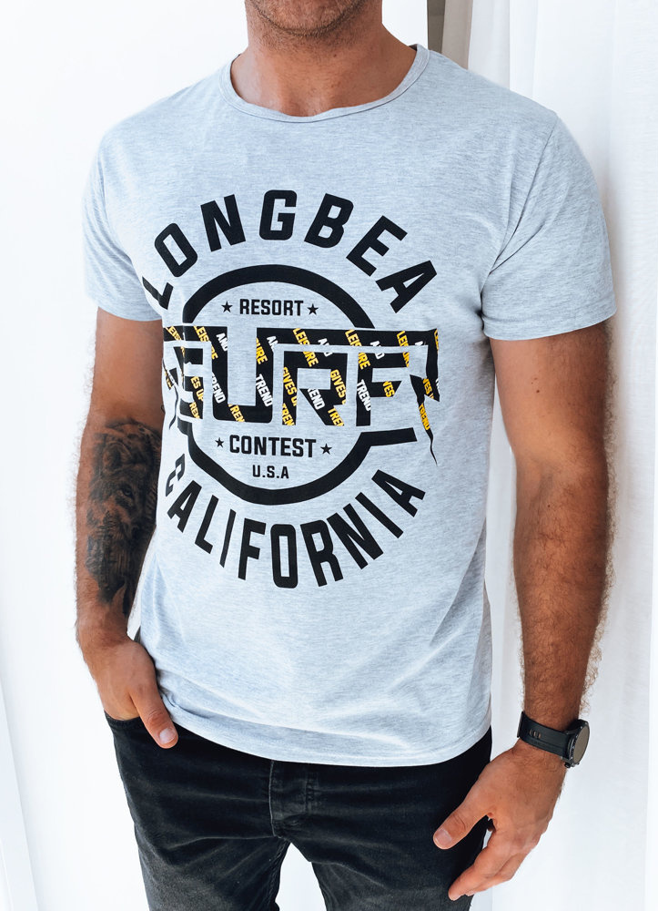 Svetlosivé pánske tričko s potlačou RX5260 Veľkosť: 2XL