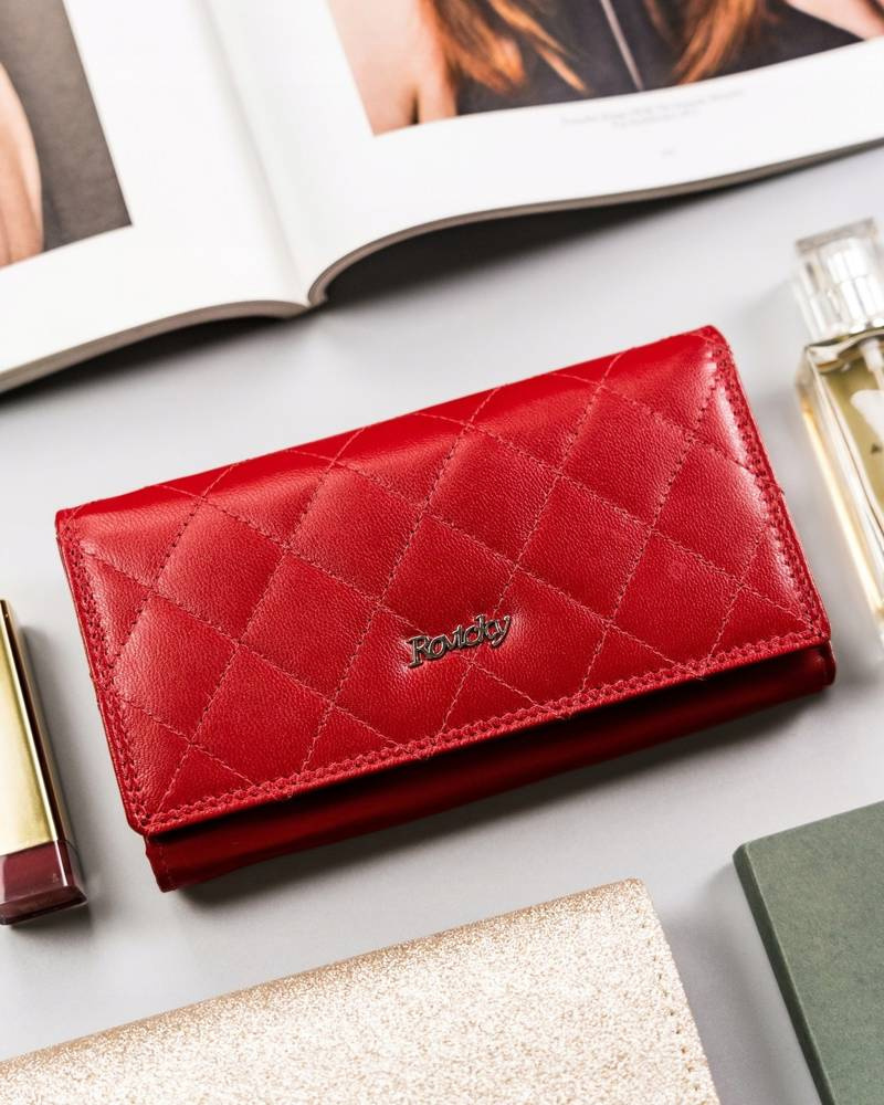 Rovicky Červená dámska prešívaná peňaženka V130 R-RD-07-GCL-Q-3813 RE Veľkosť: ONE SIZE