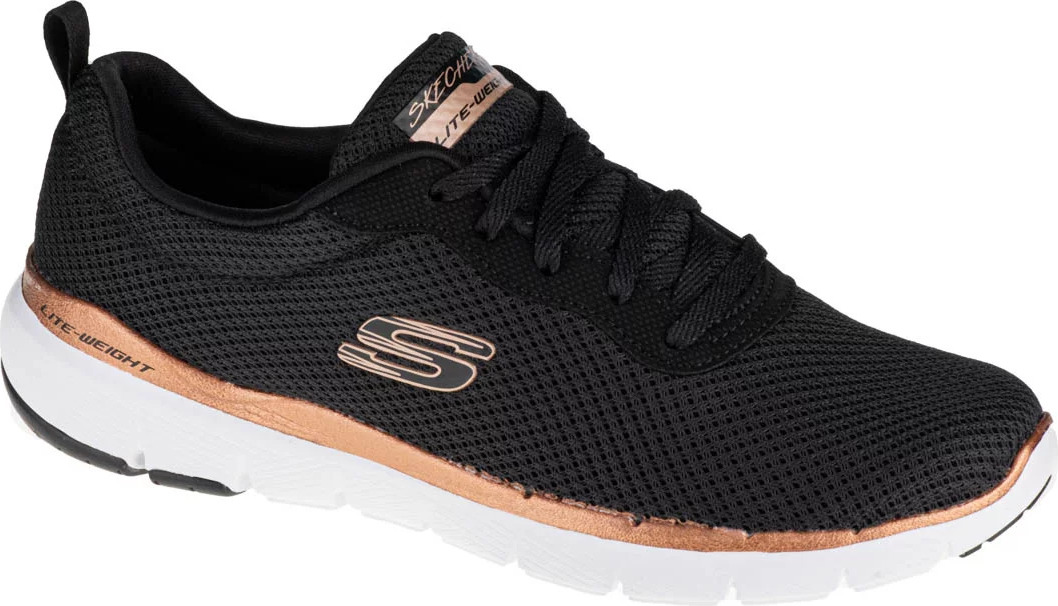 Čierno-zlaté dámske tenisky Skechers Flex Appeal 3.0 13070-BKRG Veľkosť: 36