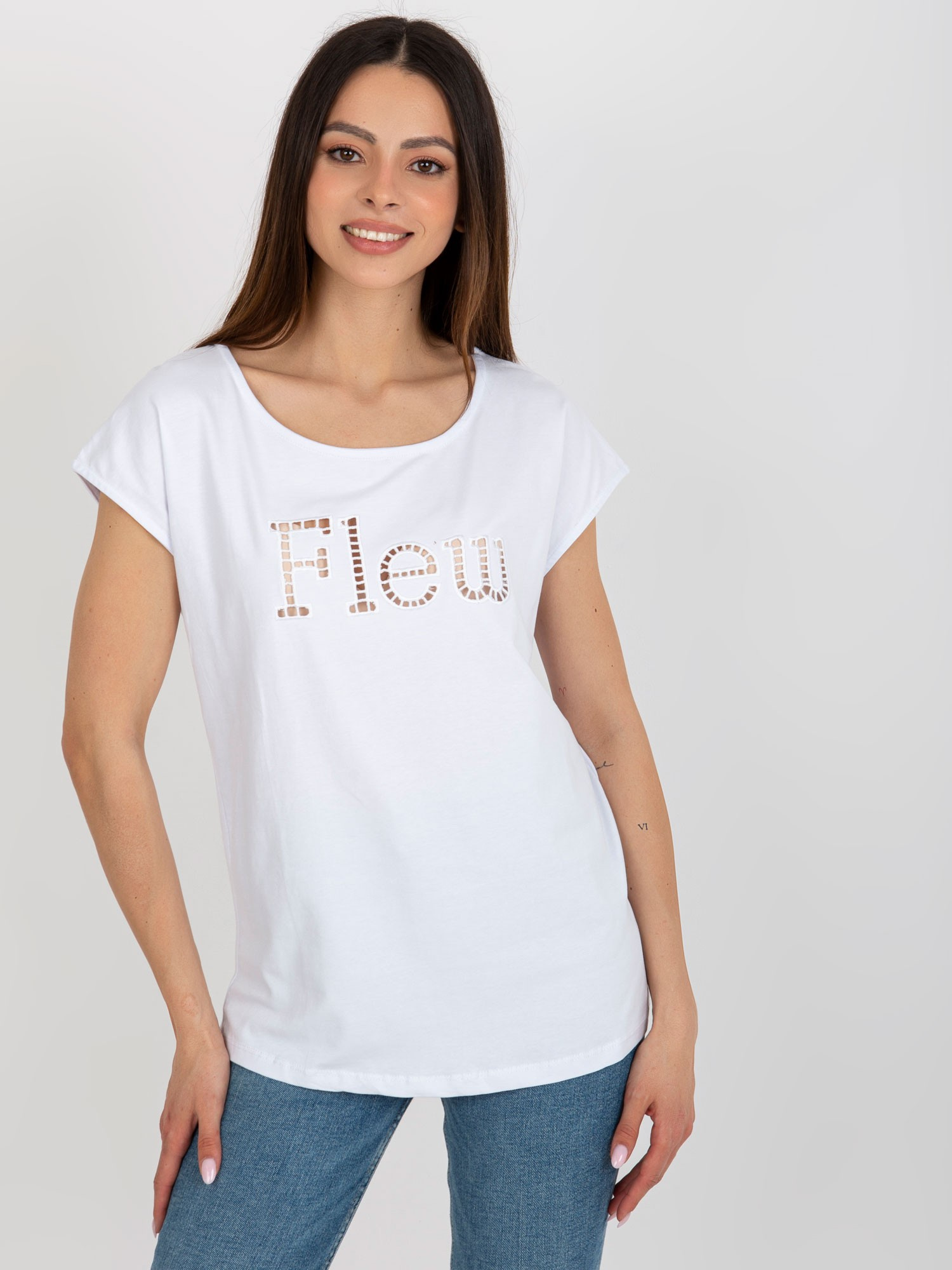 Biele tričko s nápisom FA-TS-8515.46-white Veľkosť: ONE SIZE