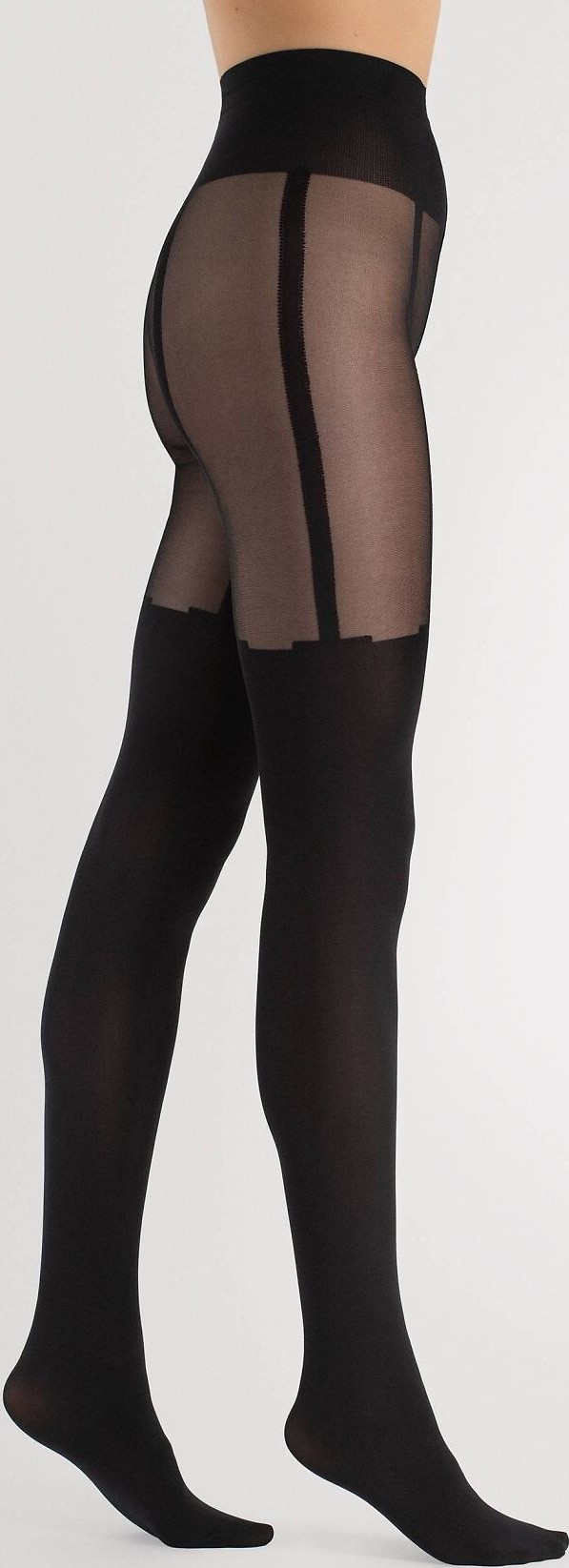 Vzorované silonky Fiore Milla 40 den Veľkosť: S, Barva: čierna