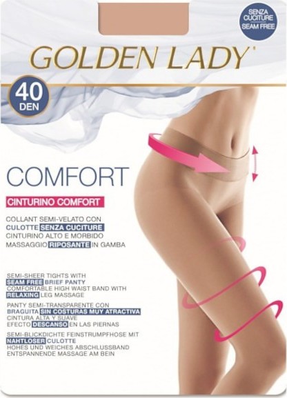 Silonky - sťahovacie - Golden Lady Comfort 40 den Veľkosť: S, Barva: čierna